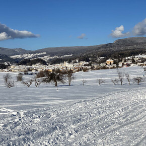 A piedi sulla neve attraverso i prati soleggiati dei Pradiei | © APT Val di Non Soc. Coop.