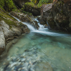 La Cascata della Cravatta e i crocus di Malga d’Arnò | © Madonna di Campiglio Azienda per il Turismo 