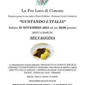 Tasting Italy - La Pro Loco di Cimone