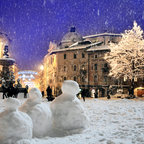 Trento - Piazza Duomo - Snow - Snowman - Christmas