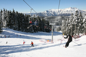 The ski slopes of the Italian dolomites