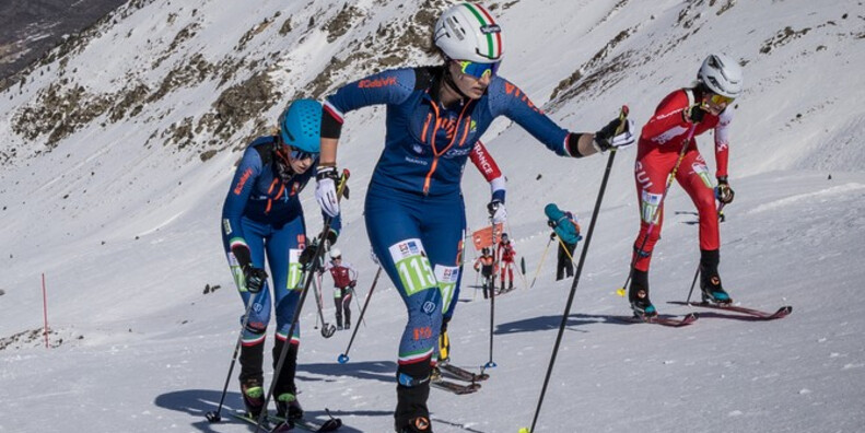 DAVIDE MAGNINI 	E LISA MORESCHINI SUGLI SCUDI AI CAMPIONATI MONDIALI DI SCIALPINISMO #2