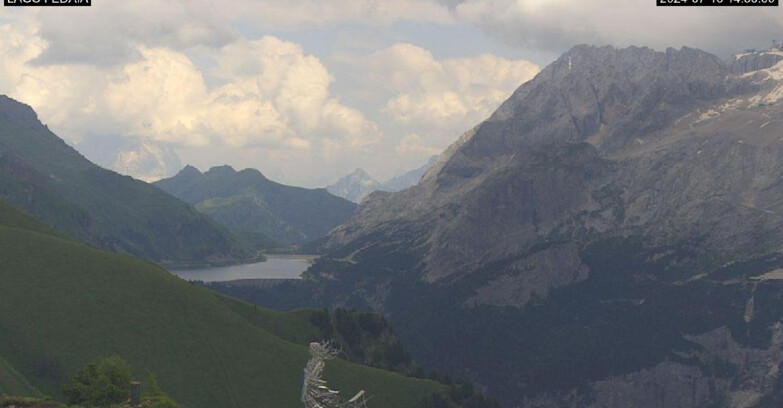 Webcam Canazei-Belvedere  - Lago e Passo Fedaia