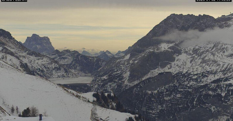 Webcam Canazei-Belvedere - Lago e Passo Fedaia