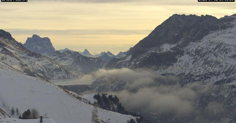 Webcam Canazei-Belvedere - Lago e Passo Fedaia