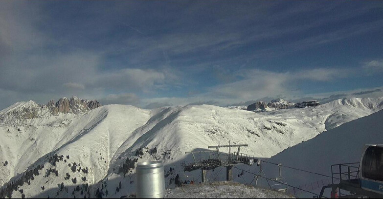 Webcam Pozza di Fassa-Aloch-Buffaure  - Pala del Geiger, sullo sfondo il Pordoi